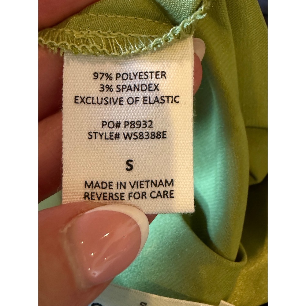 Bacio Satin Midi Skirt Women Small Green Lime A Line High Waist Minimalist - Picture 7 of 8
